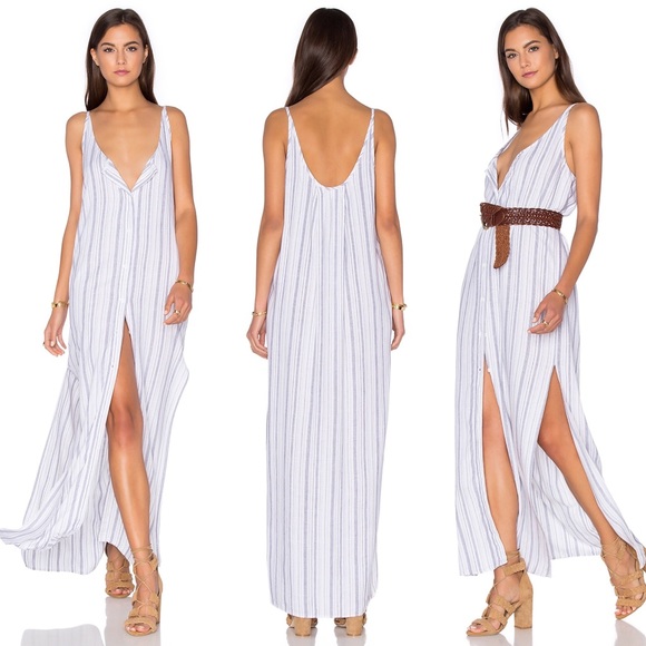 BELLA DAHL Button Front Maxi Dress Striped XS - Picture 5 of 5